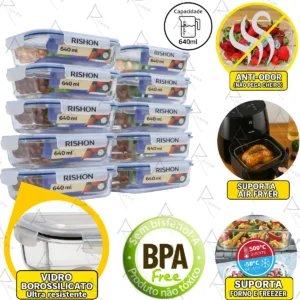 10 Pote De Vidro Marmita