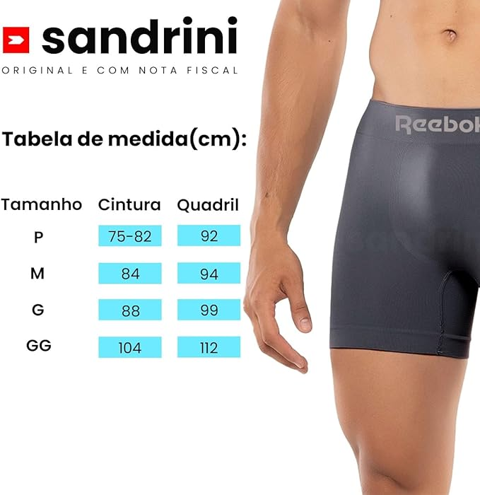Kit 12 Cuecas Boxer Reebok - Imagem 3