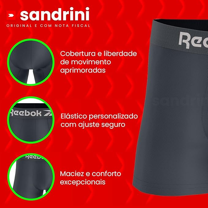 Kit 12 Cuecas Boxer Reebok - Imagem 4