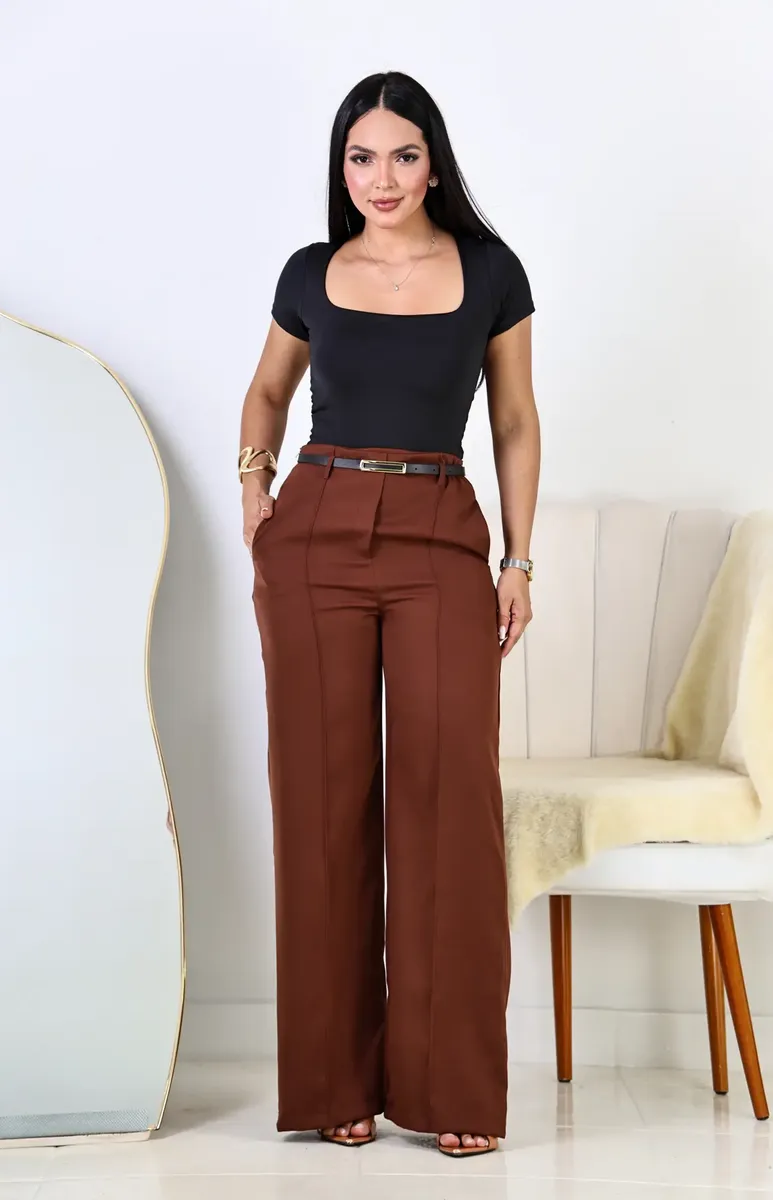 Kit 2 Calça Pantalona Feminina Alfaiataria - Imagem 3