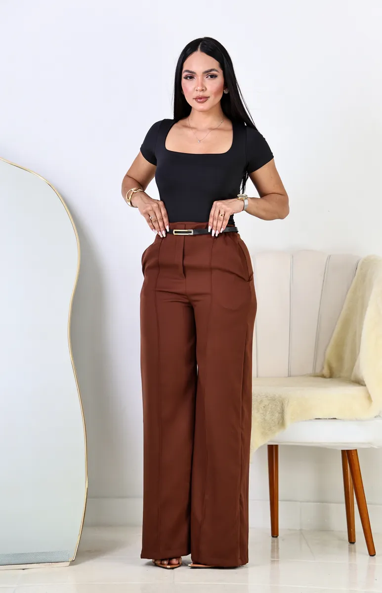 Kit 2 Calça Pantalona Feminina Alfaiataria - Imagem 4