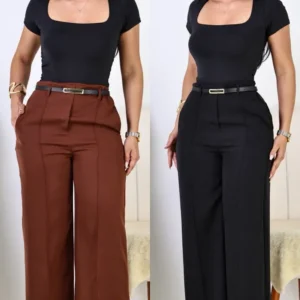 Kit 2 Calça Pantalona Feminina Alfaiataria