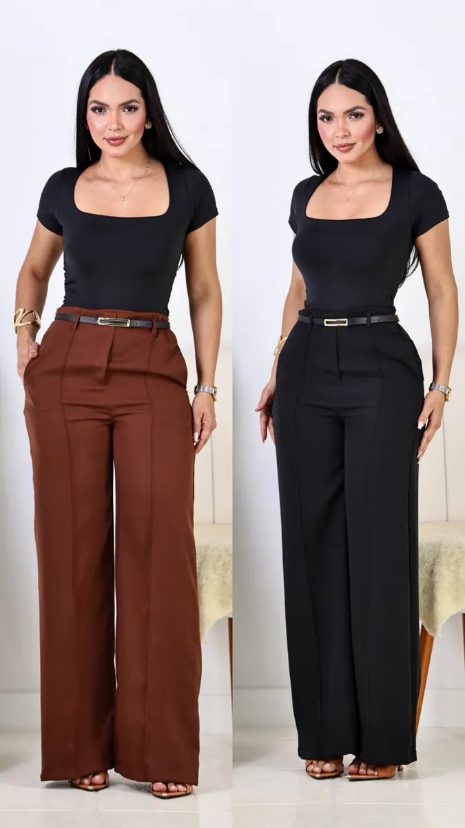 Kit 2 Calça Pantalona Feminina Alfaiataria