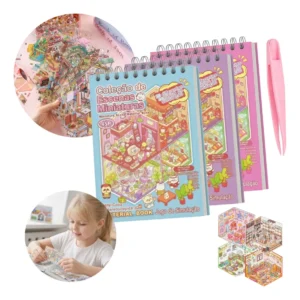 Caderno Adesivo 20 Cenários Com 1000 Adesivos 3d