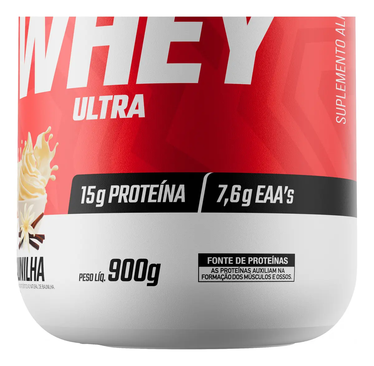 Whey Protein Ultra Pote 900g Sabor Baunilha - Imagem 5